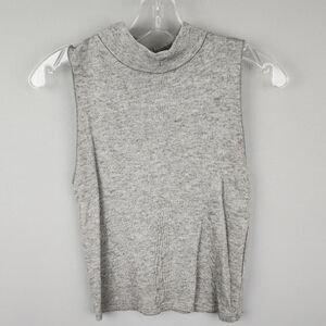 Zara Gray Sleeveless High Neck Crop Top Sz Medium